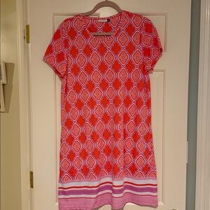 Cabana Life Orange and Pink Geometric Dress